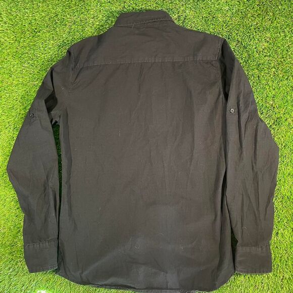 Sovereign Code Solid Black Button Up casual dress shirt with relaxed fit small - Picture 5 of 5